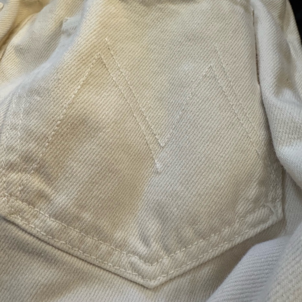 Mother The Doggie Bag Wide Leg Ankle Jeans Color Natural 27 New - Picture 3 of 7